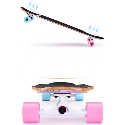  GuanMun Vierradern Skateboard, Teen Boys und Girls Dance Board Erwachsene Professionelle Kinder Anfanger Lange Board Brush Street Double Rocker (Farbe : C)