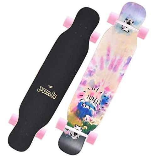  GuanMun Longboard Skateboard, Erwachsener Professioneller Junge Madchen Junge Anfanger Strassenbuerste Strasse Reise Doppel Rocker Dance Board (pink) (groesse : B)