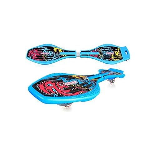  GuanMun Skateboard Anfanger Einfuehrung Kinder Vitality Board Erwachsene Professionelle Persoenlichkeit Mode Pinsel Street Travel Skateboard (Zwei Runden) (Farbe : Blau)