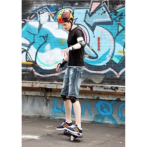  GuanMun Skateboard Anfanger Einfuehrung Kinder Vitality Board Erwachsene Professionelle Persoenlichkeit Mode Pinsel Street Travel Skateboard (Zwei Runden) (Farbe : Blau)