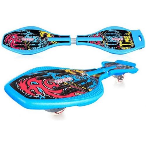  GuanMun Skateboard Anfanger Einfuehrung Kinder Vitality Board Erwachsene Professionelle Persoenlichkeit Mode Pinsel Street Travel Skateboard (Zwei Runden) (Farbe : Blau)