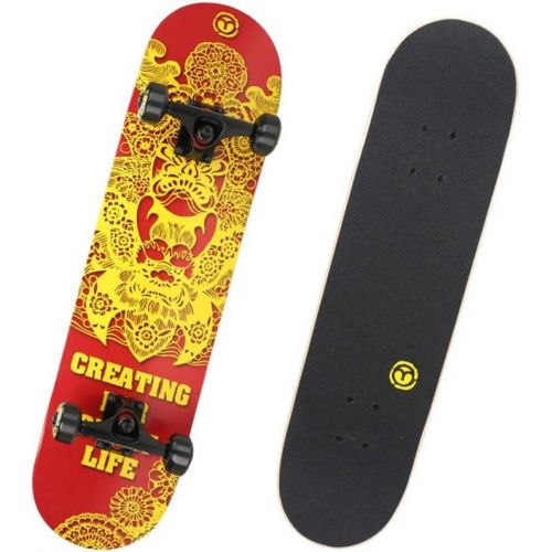  GuanMun Skateboard, Persoenlichkeit Kuehle Vierradbuerste Strasse Doppel Rocker Erwachsene Professionelle Kinder Anfanger Travel Pedal (Farbe : B)