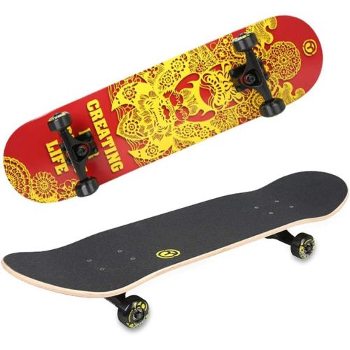  GuanMun Skateboard, Persoenlichkeit Kuehle Vierradbuerste Strasse Doppel Rocker Erwachsene Professionelle Kinder Anfanger Travel Pedal (Farbe : B)