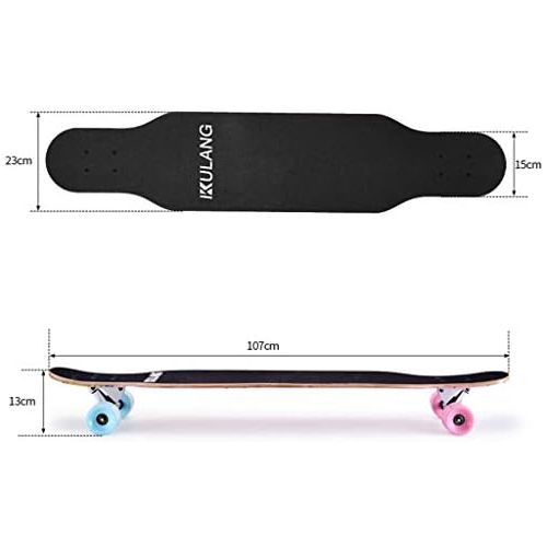  GuanMun Vierradern Skateboard, Erwachsene Professionelle Kinder Anfanger Longboard Jugend Jungen und Madchen Tanzbrett Erwachsene Pinsel Strasse Doppel Rocker (Farbe : C)