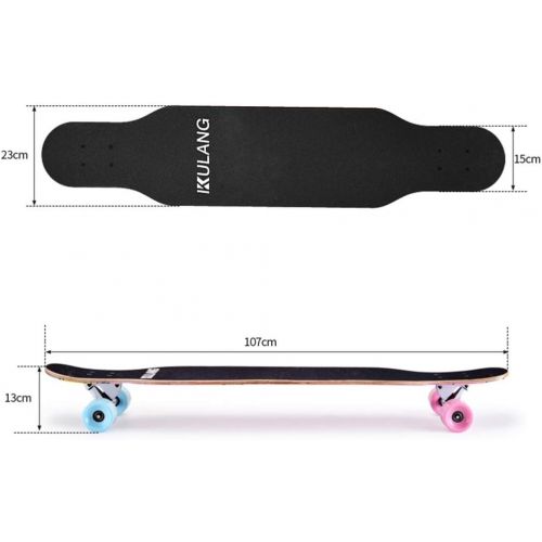  GuanMun Vierradern Skateboard, Erwachsene Professionelle Kinder Anfanger Longboard Jugend Jungen und Madchen Tanzbrett Erwachsene Pinsel Strasse Doppel Rocker (Farbe : C)