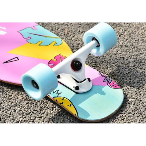  GuanMun Vierradern Skateboard, Erwachsene Professionelle Kinder Anfanger Longboard Jugend Jungen und Madchen Tanzbrett Erwachsene Pinsel Strasse Doppel Rocker (Farbe : C)