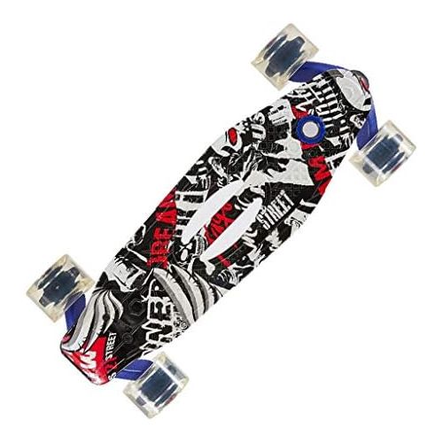  GuanMun Skateboard, Kinder vierradriges Skateboard Anfanger Erwachsener Fachmann Junge Madchen Teen Mode Persoenlichkeit vierradriger Roller (Farbe : Schwarz)