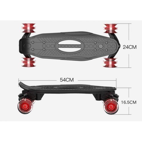  GuanMun Skateboard, Kinder vierradriges Skateboard Anfanger Erwachsener Fachmann Junge Madchen Teen Mode Persoenlichkeit vierradriger Roller (Farbe : Schwarz)