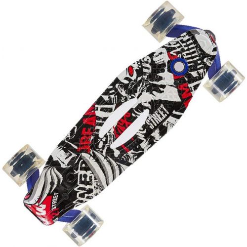  GuanMun Skateboard, Kinder vierradriges Skateboard Anfanger Erwachsener Fachmann Junge Madchen Teen Mode Persoenlichkeit vierradriger Roller (Farbe : Schwarz)