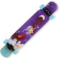 GuanMun Longboard Dance Board, Skateboard Luminous Primary Primary Einsteiger Einfuehrung Girl Fairy Tale Professioneller Roller mit Vier Radern (Farbe : A)