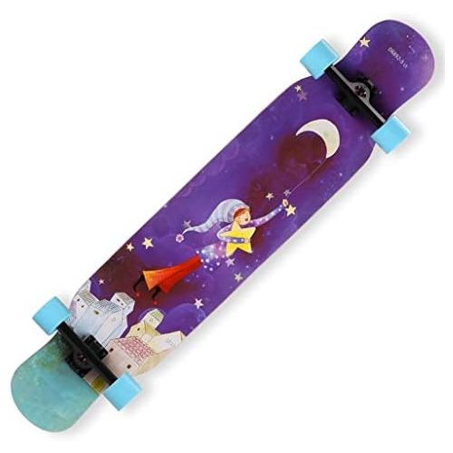  GuanMun Longboard Dance Board, Skateboard Luminous Primary Primary Einsteiger Einfuehrung Girl Fairy Tale Professioneller Roller mit Vier Radern (Farbe : A)