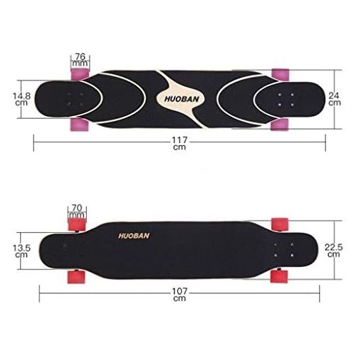  GuanMun Longboard Dance Board, Skateboard Luminous Primary Primary Einsteiger Einfuehrung Girl Fairy Tale Professioneller Roller mit Vier Radern (Farbe : A)