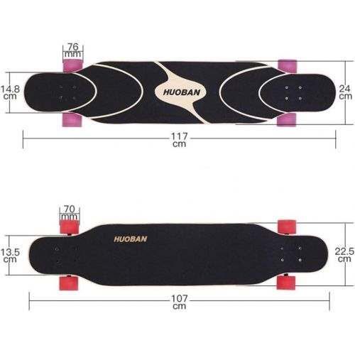  GuanMun Longboard Dance Board, Skateboard Luminous Primary Primary Einsteiger Einfuehrung Girl Fairy Tale Professioneller Roller mit Vier Radern (Farbe : A)