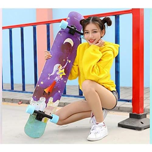  GuanMun Longboard Dance Board, Skateboard Luminous Primary Primary Einsteiger Einfuehrung Girl Fairy Tale Professioneller Roller mit Vier Radern (Farbe : A)