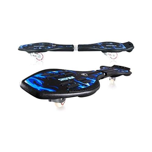  GuanMun Skateboard Anfanger Einfuehrung Kinder Vitality Board Erwachsene Professionelle Persoenlichkeit Mode Pinsel Street Travel Skateboard (Zwei Runden) (Farbe : Blau)