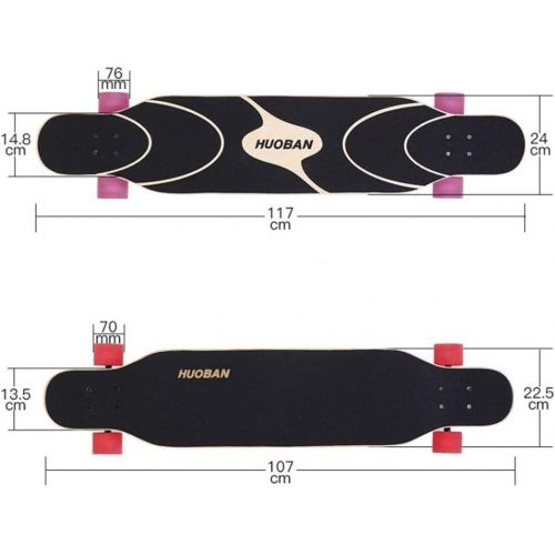  GuanMun Skateboard Leuchtende Lange Board Dance Board Erwachsene Anfanger Einfuehrung Madchen Vier Runde Professionelle Persoenlichkeit Mode Roller (Farbe : B)