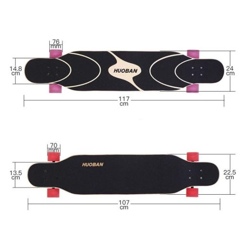  GuanMun Longboard Dance Board, Skateboard Luminous Erwachsene Anfanger fuer Anfanger Erste Schritte Jungen und Madchen (Farbe : A)