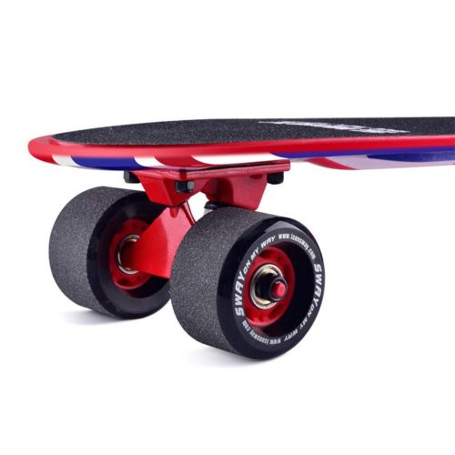  GuanMun Skateboard Erwachsene Professionelle Kinder Anfaenger Allrad Strassenbuerste Strasse Einzelne Fisch Bord Reise Roller Persoenlichkeit Kleine Fischplatte (Farbe : Rot)