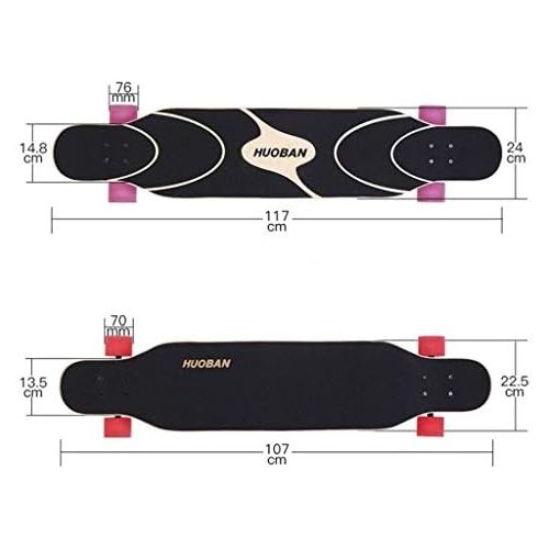 GuanMun Madchen mit Vier Radern Skateboard Leuchtende Lange Board Dance Erwachsene Anfanger Eintrag Professionelle Persoenlichkeit Mode Roller (Farbe : A)