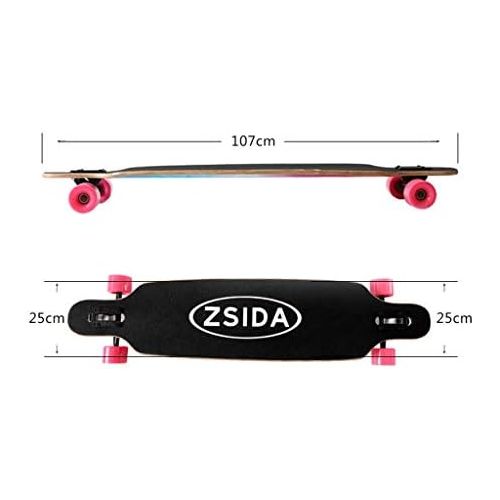  GuanMun Highway Board Maple Longboard Skateboard Jungen und Madchen Anfanger Erwachsene Professionelle Pinsel Strasse Anfanger Jugend Vierradern Sprungbrett (Farbe : D)