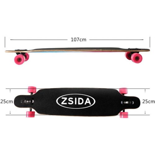  GuanMun Highway Board Maple Longboard Skateboard Jungen und Madchen Anfanger Erwachsene Professionelle Pinsel Strasse Anfanger Jugend Vierradern Sprungbrett (Farbe : D)