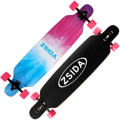  GuanMun Highway Board Maple Longboard Skateboard Jungen und Madchen Anfanger Erwachsene Professionelle Pinsel Strasse Anfanger Jugend Vierradern Sprungbrett (Farbe : D)