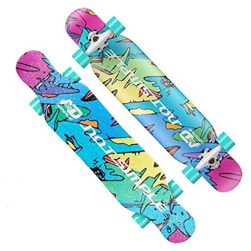  GuanMun Skateboard Long Board Erwachsene Anfanger Madchen Allrad Strasse Roller Junge Madchen Strasse Pinsel Strasse Double Dance Board