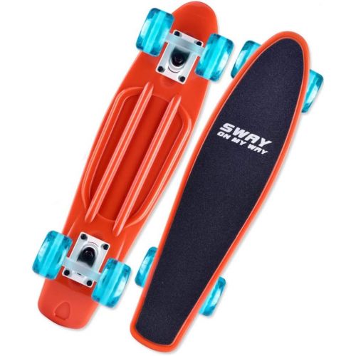  GuanMun Skateboard Allrad Strassenbuerste Strasse Einzelne Fisch Bord Erwachsene Professionelle Kinder Anfanger Reise Roller Persoenlichkeit Kleine Fischplatte (Farbe : Orange)