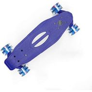 GuanMun Vierradern Skateboard Kinder 6-15 Jahre Alt Anfanger Erwachsener Professioneller Junge Madchen Teenager Mode Persoenlichkeit Vierradern Roller (Farbe : Blau)