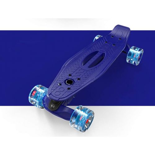  GuanMun Vierradern Skateboard Kinder 6-15 Jahre Alt Anfanger Erwachsener Professioneller Junge Madchen Teenager Mode Persoenlichkeit Vierradern Roller (Farbe : Blau)