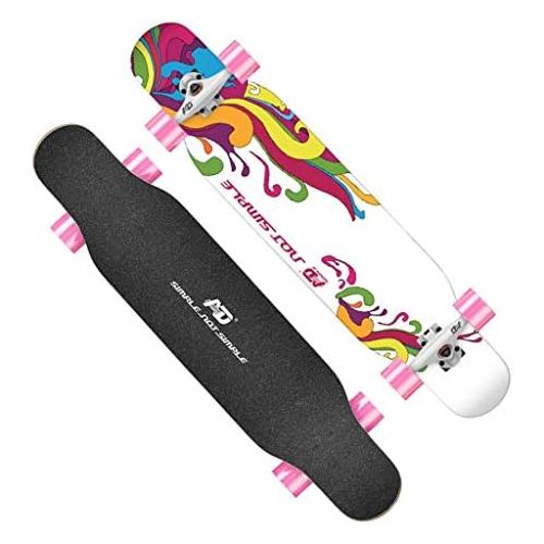  GuanMun Skateboard, Longboard Erwachsene Professionelle Kinder Anfanger Madchen Jungen Allrad Strasse Roller Pinsel Strasse Double Dance Board (groesse : D)