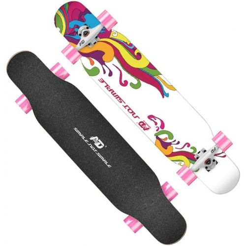  GuanMun Skateboard, Longboard Erwachsene Professionelle Kinder Anfanger Madchen Jungen Allrad Strasse Roller Pinsel Strasse Double Dance Board (groesse : D)