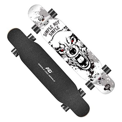  GuanMun Skateboard, Professionelle Longboard Erwachsene Kinder Anfanger Madchen Jungen Allrad Roller Roller Street Maple Double Dance Board (groesse : D)