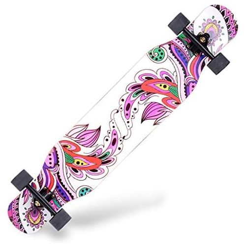  GuanMun Skateboard Anfanger Lange Board Road Vierradiger Scooter Jugendbuerste Street Boys und Girls Dance Board Erwachsene 4 Runden (groesse : B)