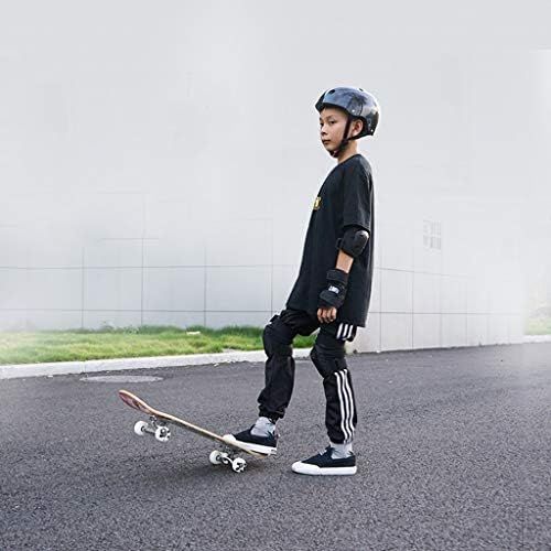  GuanMun Skateboard, Professionelle Kinder Vierrad-Doppelverzerrungsschueler Mannliche und weibliche Erwachsene Anfanger Kleines Skateboard-Kurzbrett (Farbe : Blau)