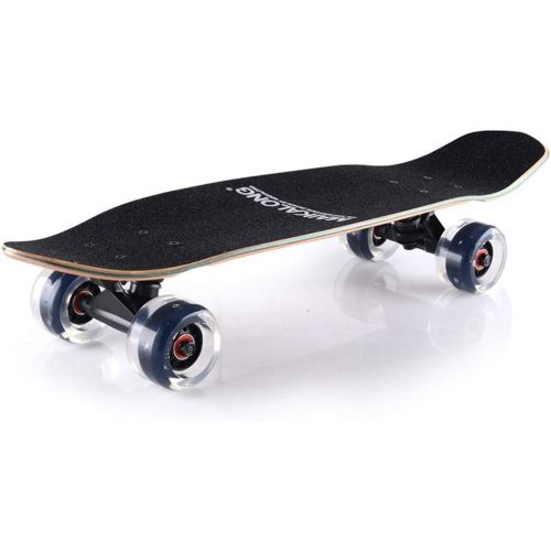  GuanMun Grosse Fischplatte, Skateboard Fischplatte Ahornholz Bananenplatte vierradriges Skateboard Erwachsene Manner und Frauen Buerstenstrasse (Flash-Rad) (Farbe : A)