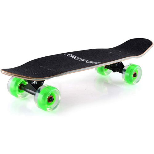  GuanMun Grosse Fischplatte, Skateboard Fischplatte Ahornholz Bananenplatte vierradriges Skateboard Erwachsene Manner und Frauen Buerstenstrasse (Flash-Rad) (Farbe : A)