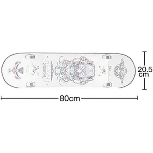  GuanMun Skateboard Kinder und Jugendliche Erwachsene Anfanger Vierrad Doppel Rocker Jungen und Madchen Buersten Street Travel Scooter