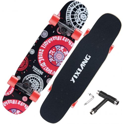  GuanMun Mini Longboard Skateboard Anfanger Jugend Kinder Professionelle vierradriger Roller Erwachsene Jungen und Madchen Strasse Pinsel Strasse Reise Double Dance Board