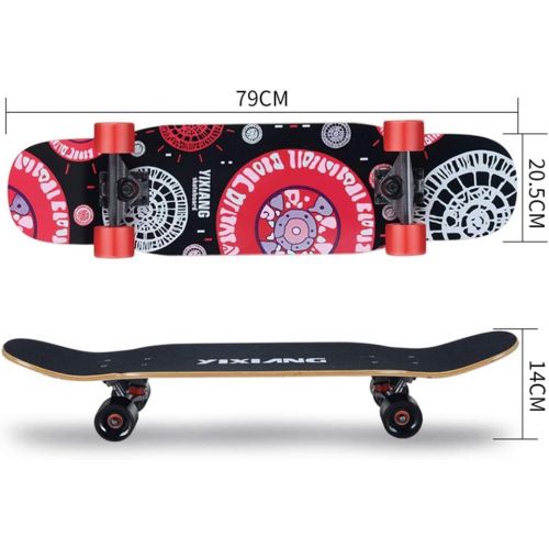  GuanMun Mini Longboard Skateboard Anfanger Jugend Kinder Professionelle vierradriger Roller Erwachsene Jungen und Madchen Strasse Pinsel Strasse Reise Double Dance Board