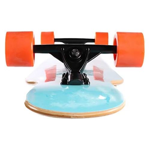  GuanMun Longboard Skateboard Vier Runden, Erwachsener Jugendlicher Anfanger Jungen und Madchen Tanzbrett Professionelle Maple Double Hocken Travel Road Skateboard