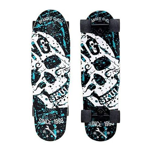  GuanMun Skateboard, Pinsel Strasse Reise Erwachsene Kinder Vier Runde Kleine Fischplatte Erwachsene Anfanger Professionelle Persoenlichkeit Mode Kreative Grosse Fischplatte (Farbe : B