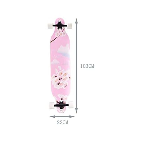  GuanMun Skateboard Long Board Dance Board 9 Schichten Ahorn Anfanger tanzen Vier runde professionelle erwachsene Jungen und Madchen Strasse Pinsel Strasse Geschwindigkeit Drop Board Drift Bo