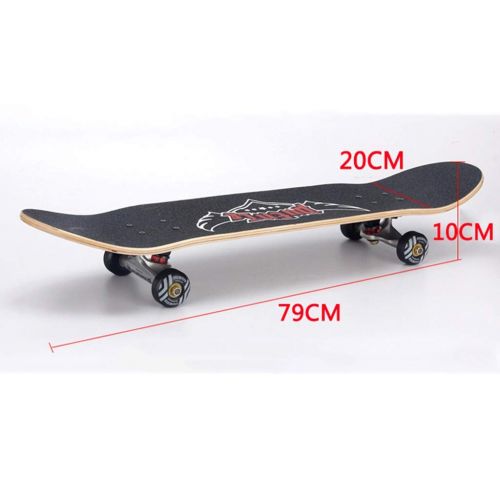  GuanMun 31 Zoll (79cm) Skateboard Professionelle vierradrige Roller Erwachsene Kinder Buersten Strasse Reise Strasse Bord ABEC-9 Lager (Farbe : Thinking)