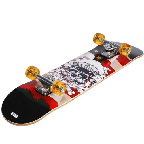  GuanMun Skateboard-Anfaenger-Roller-maennliche und weibliche Erwachsene Kinderbuerstenstrassen-Reise-doppelte Wippe, Berufskateboard vierraediges Klasse-Skateboard (Farbe : C)