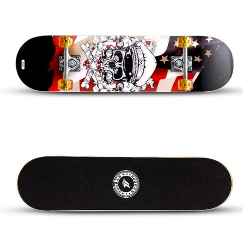  GuanMun Skateboard-Anfaenger-Roller-maennliche und weibliche Erwachsene Kinderbuerstenstrassen-Reise-doppelte Wippe, Berufskateboard vierraediges Klasse-Skateboard (Farbe : C)