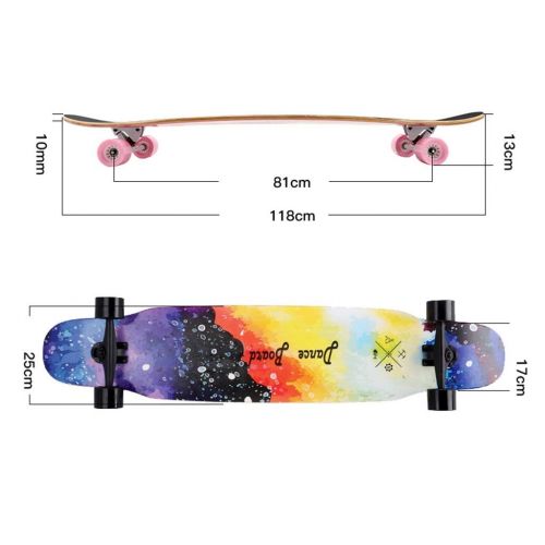  GuanMun Skateboard Allrad Professionelle Longboard Tanz Erwachsene Maennliche und Weibliche Studenten Strasse Pinsel Strasse Downhill Long Dance Board (Farbe : A)