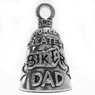 Guardian Bell Worlds Greatest Biker Dad Motorcycle Biker Luck Gremlin Riding Bell or Key Ring, Metal, 2 Inch (GBDAD)