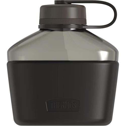 써모스 Guardian Collection by Thermos 32 Ounce Tritan Canteen Bottle with Silicone Sleeve, Smoke