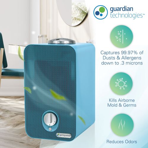  GermGuardian AC4150BLCA Night-Night 4-in-1 Air Purifier, HEPA Filter, UV-C Sanitizer, Captures Allergens, Smoke, Odors, Mold, Dust, Germs, Pets, Smoker, Projector, Germ Guardian Ai